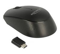 DeLOCK 12526 - Ratón (Ambidextro, Óptico, RF Wireless, 1000 DPI, Negro)