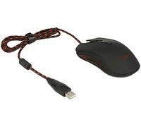 DeLOCK 12531 - Ratón (Ambidextro, Óptico, USB, 4800 DPI, Negro, Rojo)