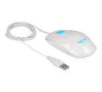 DeLOCK 12537 - Ratón (Ambidextro, Óptico, USB, 1200 DPI, Blanco)