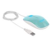 DeLOCK 12538 - Ratón (Ambidextro, Óptico, USB, 1200 DPI, Turquesa)