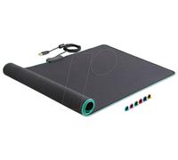 Delock 12555 - Alfombrilla para ratón (tamaño grande, USB-A), Color Negro