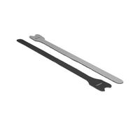 DeLOCK 18688 - Kit de 10 bridas adhesivas Klett negras, 300 mm de longitud x 12 mm de ancho