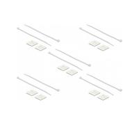 DeLOCK 18834 - 10x Soporte de Montaje 25 mm x 25 mm con Brida 300 mm Largo x 4.8 mm Ancho, Color Blanco, Nylon