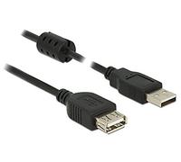 DeLOCK 1m, 2xUSB 2.0-A - Cable USB (2xUSB 2.0-A, 1 m, USB A, USB A, 2.0, Male connector / Female connector, Negro)