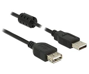 DeLOCK 1m, 2xUSB 2.0-A - Cable USB (2xUSB 2.0-A, 1 m, USB A, USB A, 2.0, Male connector / Female connector, Negro)