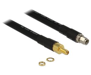 Delock 1m rp-sma/rp-sma cable coaxial cfd400, llc400 negro