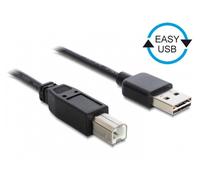 Delock 1m usb 2.0 a - b m/m cable usb usb a usb b negro