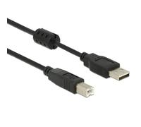 DeLOCK 1m, USB 2.0-A/USB 2.0-B - Cable USB (USB 2.0-A/USB 2.0-B, 1 m, USB A, USB B, 2.0, Male connector / Male connector, Negro)