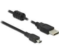 DeLOCK 1m, USB 2.0-A/USB 2.0 Mini-B - Cable USB (USB 2.0-A/USB 2.0 Mini-B, 1 m, USB A, Mini-USB B, 2.0, Male connector / Male connector, Negro)