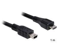 Delock 1m usb2.0 microb/minib cable usb micro-usb b mini-usb b negro
