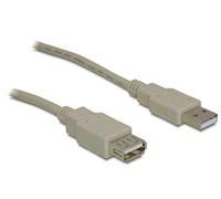 DeLOCK 2.0-1.8m - Cable USB (1,8 m, USB A, USB A, Male Connector/Female Connector, 480 Mbit/s, Blanco)