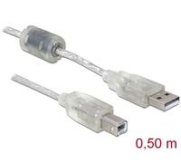 Delock 2.0 a-b - 0.5m cable usb 0,5 m usb a usb b gris