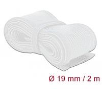 DeLOCK 20702 Geflechtschlauch con Cierre de Gancho y Bucle 2 m x 19 mm, Blanco, Poliéster, -40 a 125 °C, 94V-2, VW-1