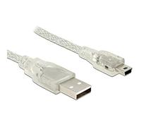 DeLOCK 2m, USB2.0-A/USB2.0 Mini-B - Cable USB (USB2.0-A/USB2.0 Mini-B, 2 m, USB A, Mini-USB B, 2.0, Male connector / Male connector, Transparente)