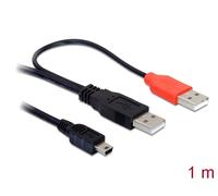 82447 Cable USB 2.0 USB A Macho x2,Mini USB-B Macho 1m Negro DELOCK