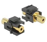 DeLOCK 2x3.5mm 3.5mm 3.5mm Negro, Oro - Adaptador para cable (3.5mm, 3.5mm, Hembra/hembra, Negro, Oro, Oro, Bolsa de plástico)