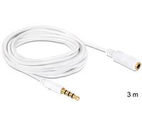 Delock 3.5mm 3m cable de audio 6,35mm 3,5mm blanco