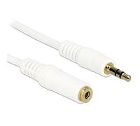 Delock 3.5mm m-f, 5m cable de audio 3,5mm blanco