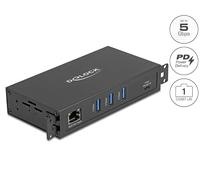 Delock 3 Port Usb 5 Gbps Hub+ Rj45 Gigabit Lan Poe++ Mit TypE-C HosT-Anschluss Im (64336)