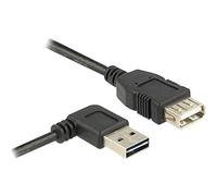 DeLOCK 3m, USB 2.0-A - USB 2.0-A - Cable USB (USB 2.0-A - USB 2.0-A, 3 m, USB A, USB A, Macho/Hembra, Oro, Negro)