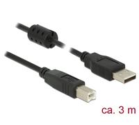 Delock 3m, usb 2.0-a/usb 2.0-b cable usb usb a usb b negro