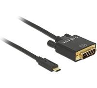 DeLOCK 3m USB-C/DVI 24+1 Negro