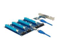 DeLOCK 41427 Interno PCIe, USB 3.0 tarjeta y adaptador de interfaz - Accesorio (PCIe, PCIe, USB 3.0, Asmedia ASM1184e, Negro, Azul, 0,8 Gbit/s, China)