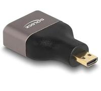 DeLOCK 60079 Adaptador de inversión del Tipo de Cables HDMI Micro-D HDMI Dorado, Gris