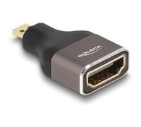 DeLOCK 60079 Adaptador de inversión del Tipo de Cables HDMI Micro-D HDMI Dorado, Gris