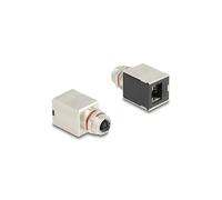 DeLOCK 60087 Adaptador para inversión del Tipo de Cables M12 RJ45 Negro, Metálico