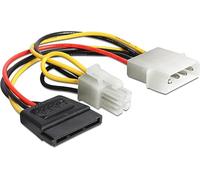DeLOCK 60127 Cable de alimentación Interna 0,155 m - Cables de alimentación Interna (0,155 m, Molex (4-Pin), SATA de 15 Pines, Male Connector/Female Connector, Multicolor)