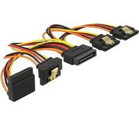 DeLOCK 60147 cable de SATA 0,15 m SATA de 15 pines 4 x SATA 15-pin Negro, Naranja, Rojo, Amarillo - Cable SATA (0,15 m, SATA de 15 pines, 4 x SATA 15-pin, Male connector / Female connector, Negro, Naranja, Rojo, Amarillo, Derecho)