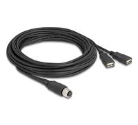 Delock 60652 cable para sensor y actuador 5 m m12 2 x usb type-a negro