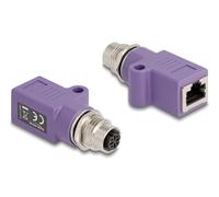 Delock 60678 cambiador de género para cable m12 rj45 violeta