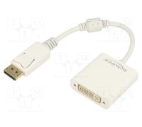 61010 Adaptador Displayport Plug,DVI-I (24+5) Hembra 0,15m Blanco DELOCK