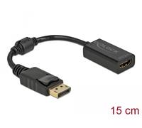 DeLock Adaptador DisplayPort 1.1 macho a HDMI hembra 0,15 m pasivo Negro