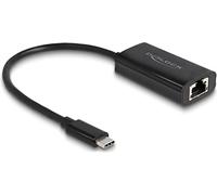 DeLOCK 61026 Cambiador de género para Cable USB C RJ45 Negro