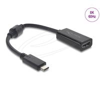 Delock 61085 adaptador de cable de vídeo 0,15 m usb tipo c hdmi negro