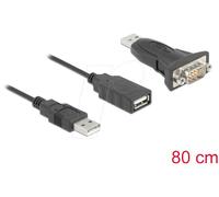 Delock Adaptador USB 2.0 Tipo A a 1 Conector Serie RS-232 D-Sub de 9 Pines
