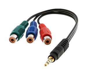 DeLOCK 62499 adaptador de cable 3.5mm 3xRCA Negro - Adaptador para cable (3.5mm, 3xRCA, Male connector/Female connector, 0,24 m, Negro)