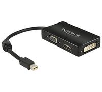 DeLOCK 62631 - Cable adaptador mini DisplayPort 1.1 macho a 1 VGA + 1 HDMI + 1 DVI 24+1, color negro