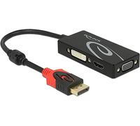 Adaptador Delock 62902 DisplayPort a VGA HDMI DVI 4K 0,2 m negro