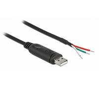 Delock 62930 cable de serie negro 1 m usb 2.0 rs-232