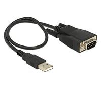 DeLock Convertidor USB a serie 62958 – USB-A a DB9 macho, FTDI FT232RL, ESD, 35 cm, Negro