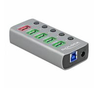 Delock 63262 - hub usb 3.0 (4 puertos + 1 puerto de carga rápida, con