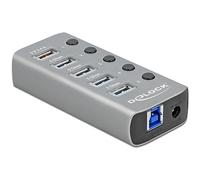 Delock 63262 - hub usb 3.0 (4 puertos + 1 puerto de carga rápida, con