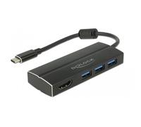 Delock 63931 Adaptador USB 3.2 Gen 1 USB Tipo-C a Concentrador 3 x USB 3.2 Gen 1 Tipo-A + 1 x HDMI