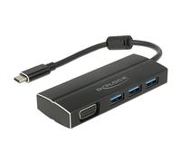 DeLOCK 63932 hub de interfaz USB 3.0 (3.1 Gen 1) Type-C 5000 Mbit/s Negro - Concentrador (USB 3.0 (3.1 Gen 1) Type-C, USB 3.0 (3.1 Gen 1) Type-A, 5000 Mbit/s, Negro, Aluminio, 0,15 m)