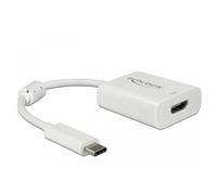 Delock 63937 adaptador de cable de vídeo 0,1 m usb tipo c hdmi blanco