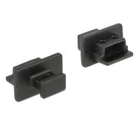 DeLOCK 64011 Negro 10pieza(s) tapa de seguridad para enchufe - tapas de seguridad para enchufes (USB Mini-B, Negro, Thermoplastic elastomers (TPE), 9,72 mm, 10 mm, 6 mm)